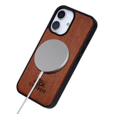 EIDERWOOD iPhone 16 Magnetic Wood Case - MagSafe Compatible - Rosewood
