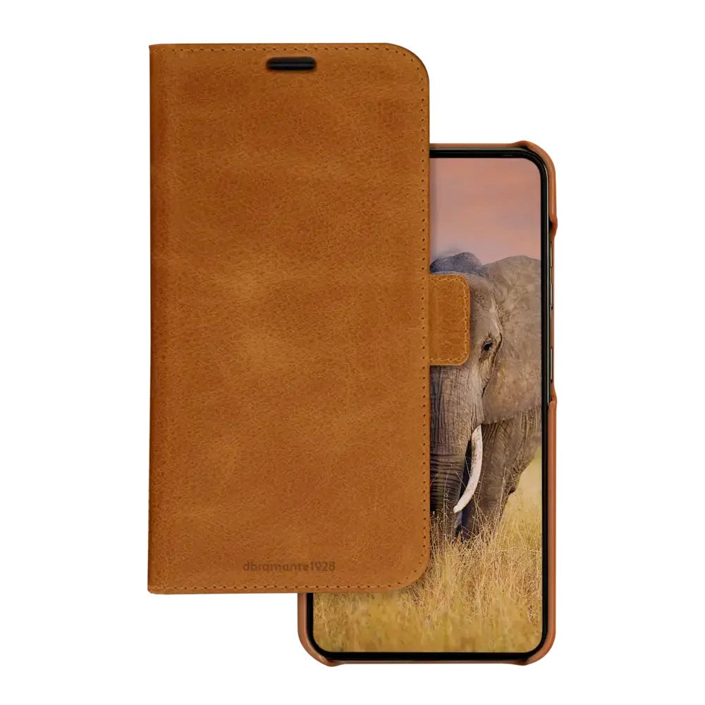 Samsung Galaxy S24+ (Plus) dbramante1928 Lynge Genuine Leather Magnet Flip Case - Tan