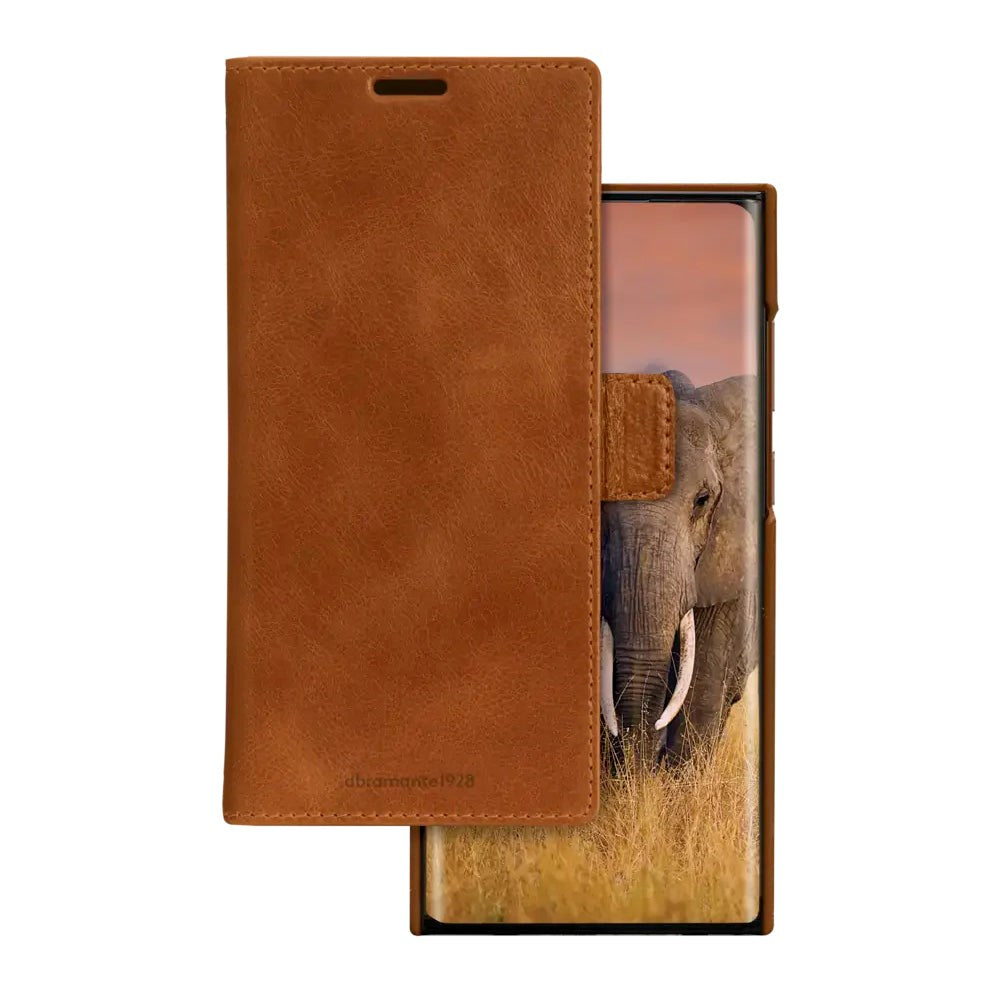 Samsung Galaxy S24 Ultra dbramante1928 Lynge Genuine Leather Magnet Flip Case - Tan