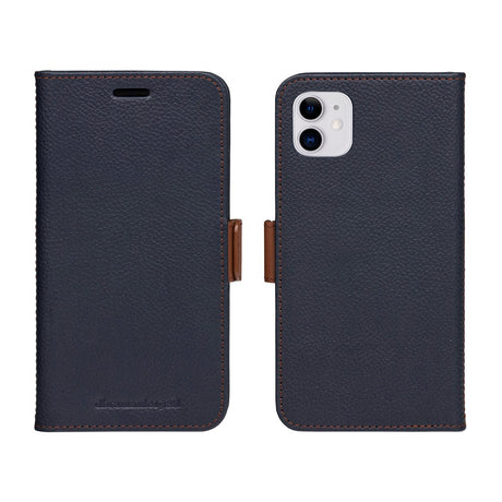 iPhone 11 dbramante1928 Lynge 2-in-1 Genuine Leather Flip Case - Pebbled Blue