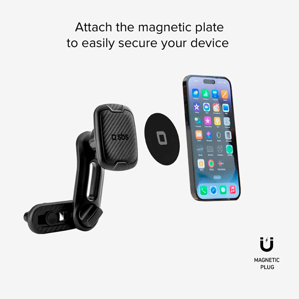 SBS Alaska Magnetic Mobile Phone Holder for Car - Black