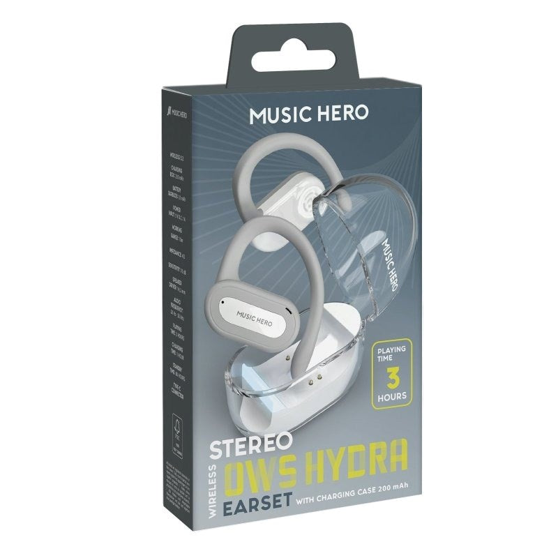 Music Hero True Wireless Hydra Sport Headset - White