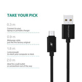 RavPower USB Cables in Different Lengths - Black