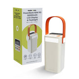 Mobile Origin 50,000mAh Outdoor Powerbank with 65W - 2 x USB-C - 2 x USB-A - Flashlight - Handle - White