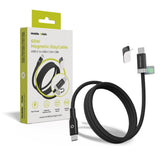 Magnetic USB-C to USB-C Cable Mobile Origin 60W with 2x Self-Adhesive Magnetic Pads - 1.5m - Black