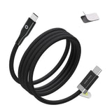 Magnetic USB-C to USB-C Cable Mobile Origin 60W with 2x Self-Adhesive Magnetic Pads - 1.5m - Black