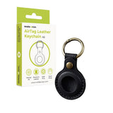 AirTag 1. & 2. Gen. Mobile Origin Genuine Leather Cover w. Keychain - Black