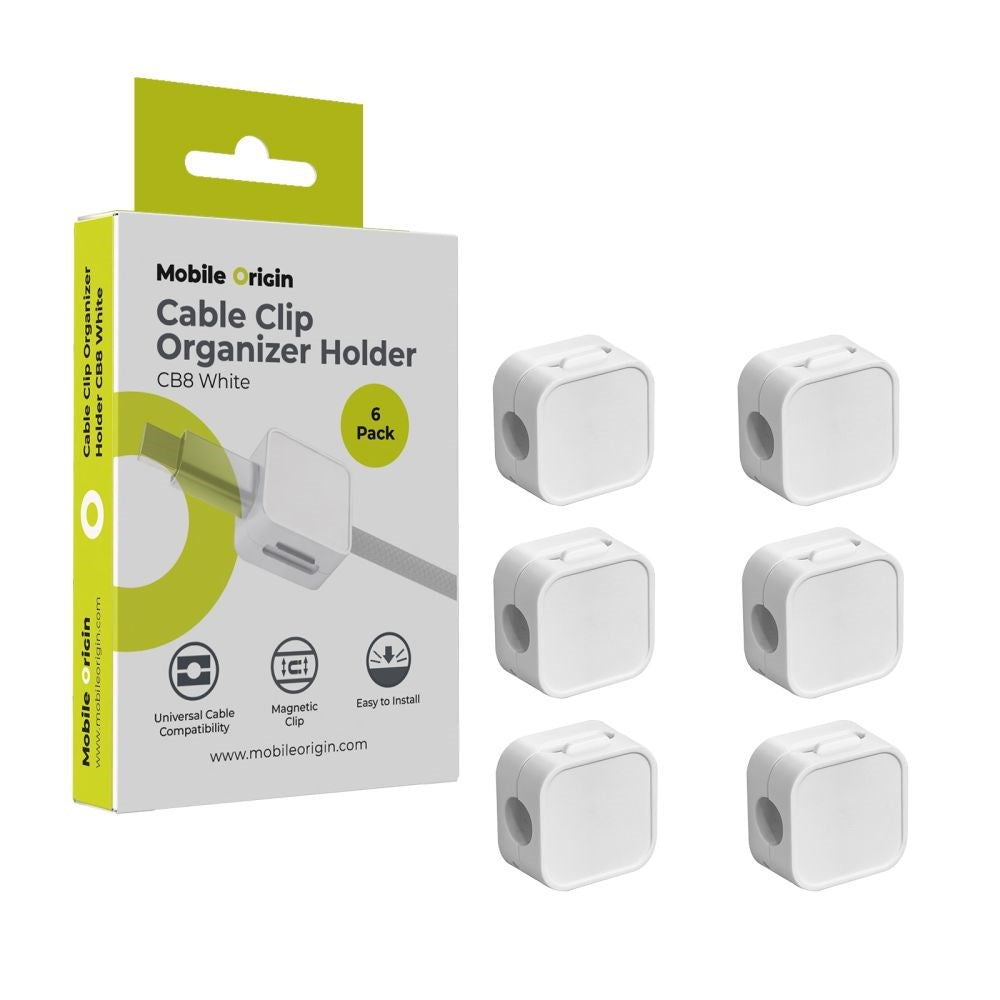 Mobile Origin Magnetic Cable Holder - 6 pcs. - White