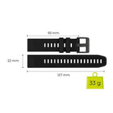 Universal Garmin 22mm QuickFit Mobile Origin Easy Strap Silicone Strap - Black
