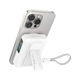 Mobile Origin 10,000mAh Powerbank with Wireless Charging / Built-in USB-C Cable - MagSafe / Qi2 Compatible - White
