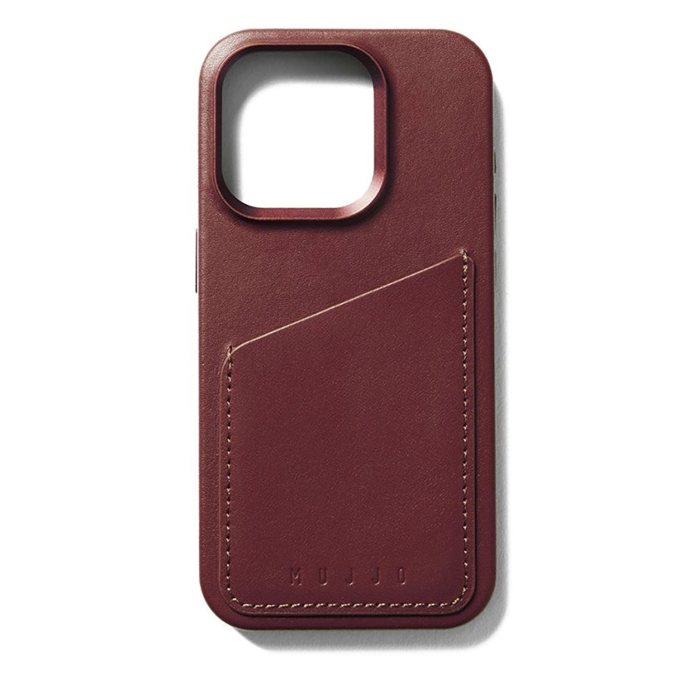 Mujjo iPhone 15 Pro Leather Wallet Case - MagSafe Compatible - Brown