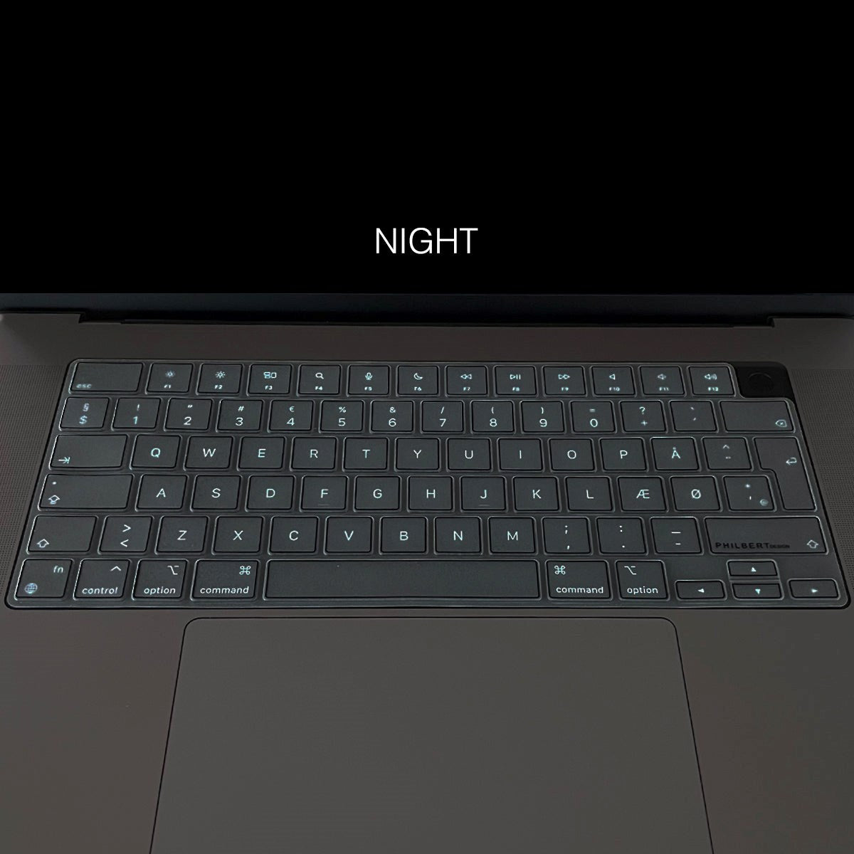 Philbert MacBook Pro 14/16" M1/M2 (2021-2023) Keyboard Case with Nordic Keyboard - Transparent / Black