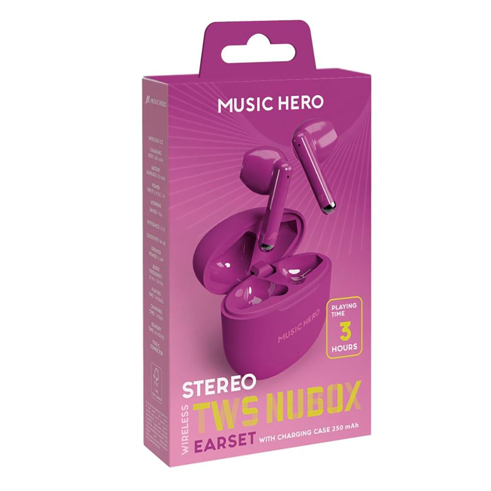 MUSIC HERO Nubox True Wireless Stereo In-Ear Headphones - Purple