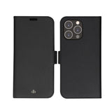 iPhone 14 Pro Max dbramante1928 New York 2-in-1 Genuine Leather Flip Case - Night Black