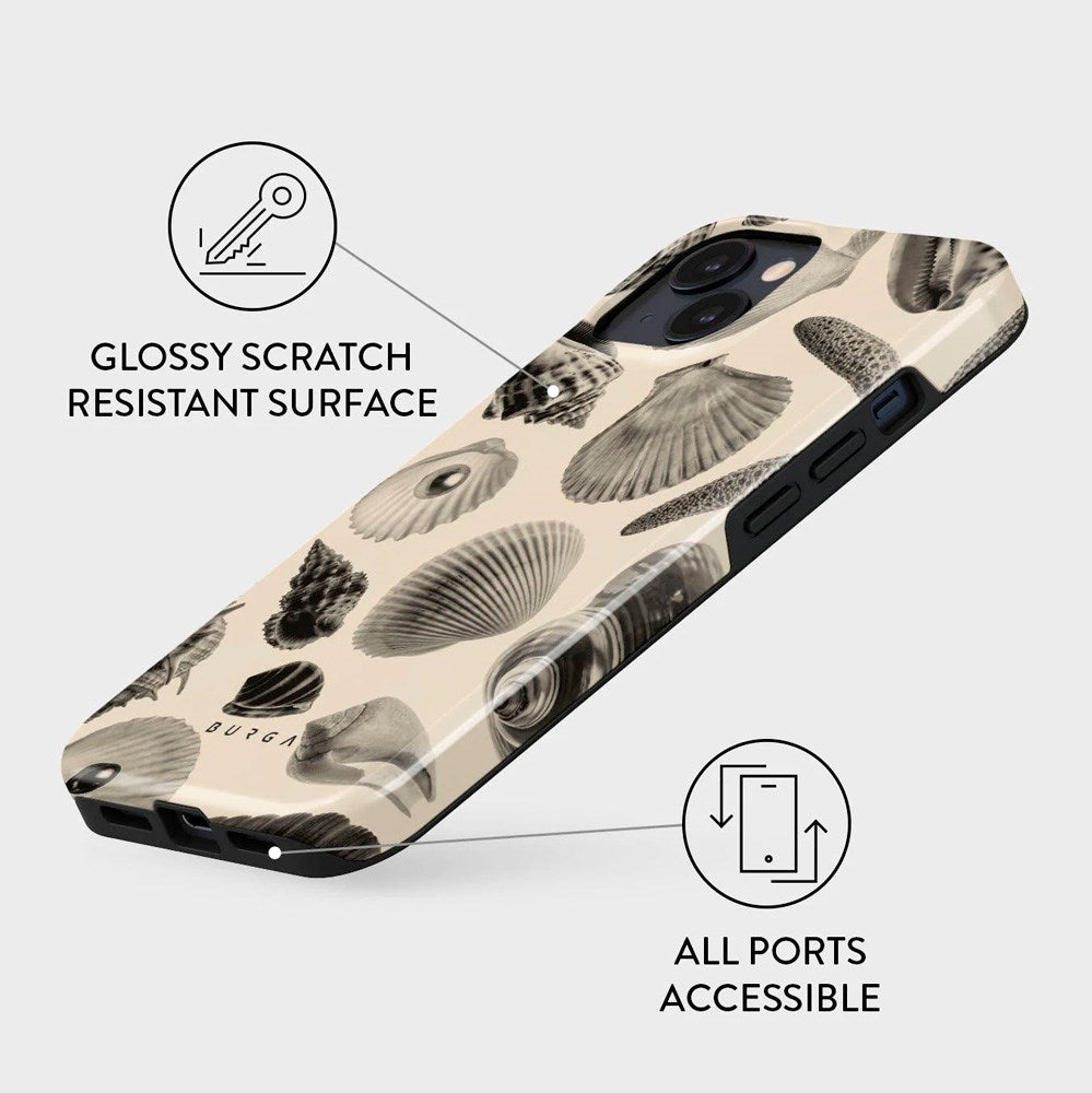 Burga iPhone 15 Tough Fashion Case - Shell Mosaic