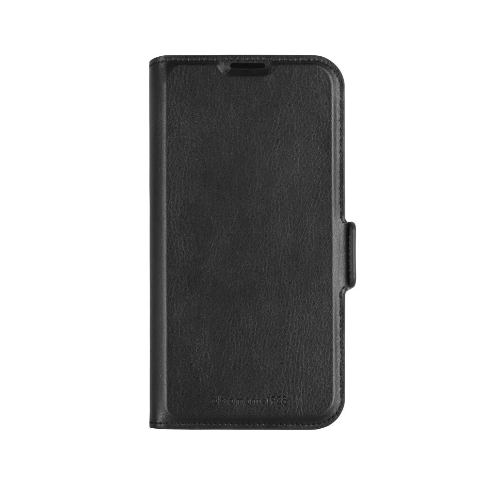 iPhone 16e dbramante1928 Oslo Pro Slim Recycled Plastic Flip Case with Card Holder - Black