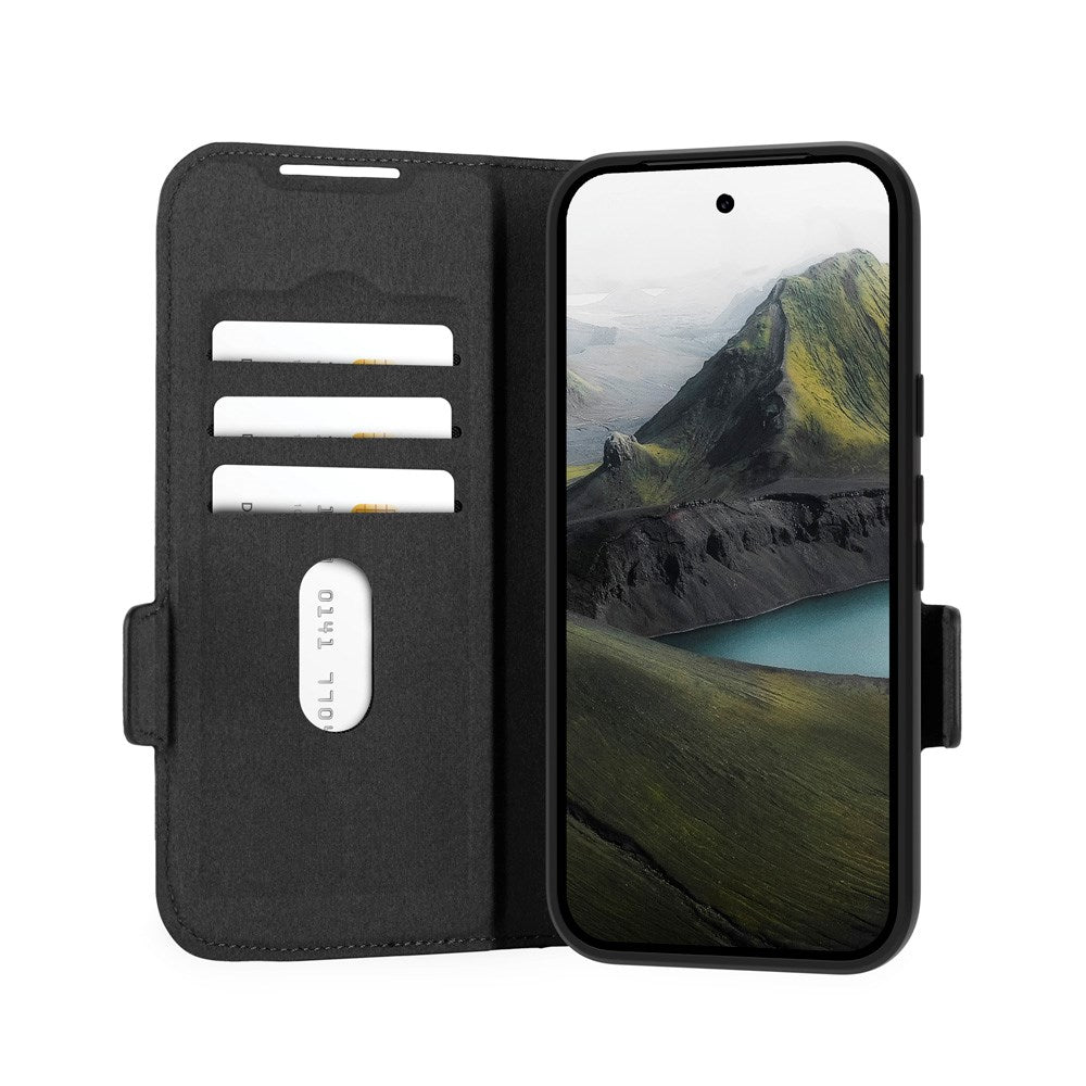 Google Pixel 9a dbramante1928 Oslo Pro Slim Recycled Plastic Flip Case with Card Holder - Black