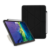 iPad Air (2022 / 2020) Cover - Pipetto Origami No3 Case w. Apple Pencil Holder - Black / Transparent