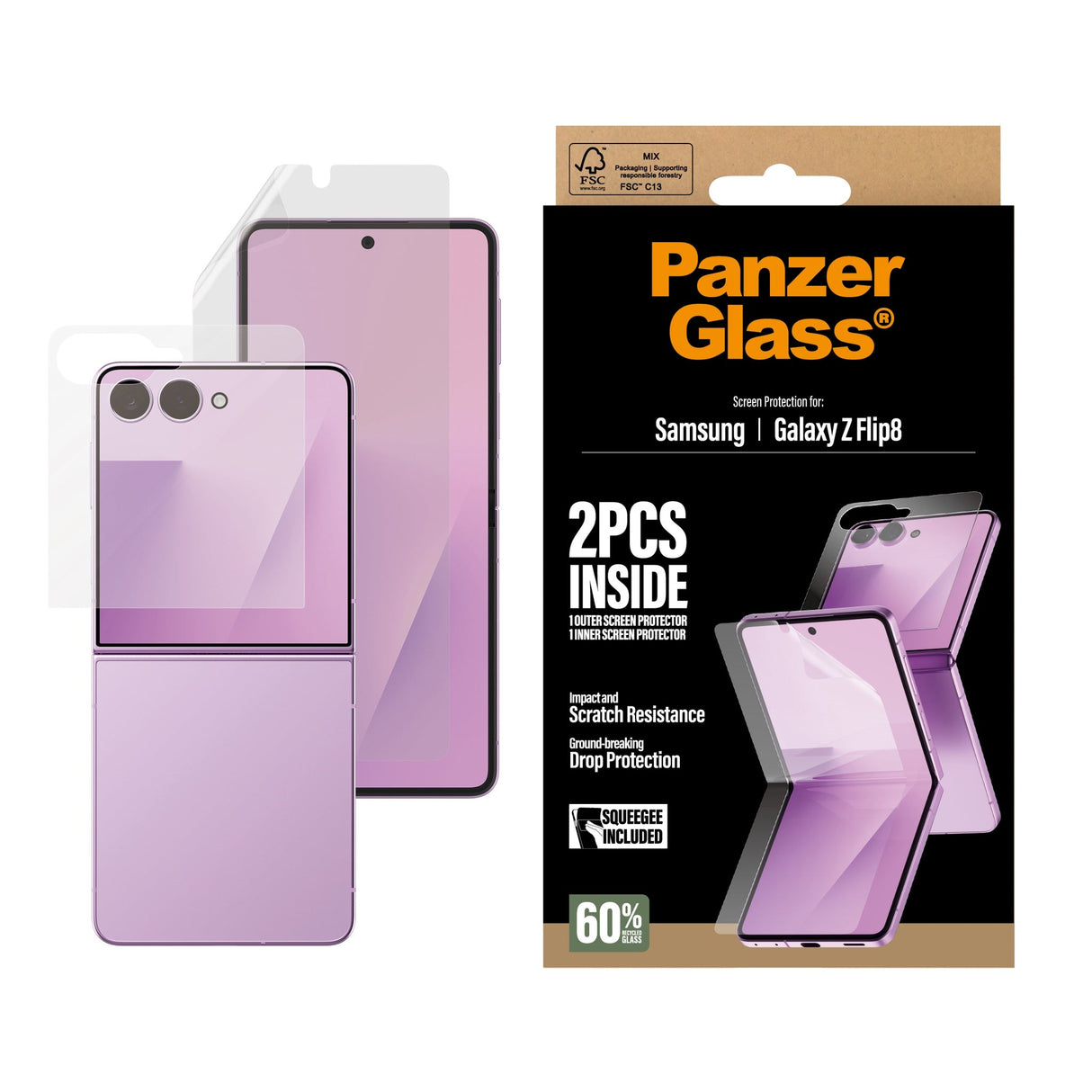 Samsung Galaxy Z Flip8 PanzerGlass® Screen Protector & Screen Protector - Transparent