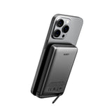 Aukey MagFusion 6,700mAh Powerbank with Wireless Charging & Stand Function - MagSafe / Qi2 Compatible - Black