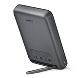 Aukey MagFusion 10,000mAh Powerbank with Wireless Charging & Stand Function - MagSafe / Qi2 Compatible - Grey
