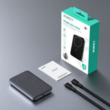 Aukey MagFusion 10,000mAh Powerbank with Wireless Charging & Stand Function - MagSafe / Qi2 Compatible - Grey