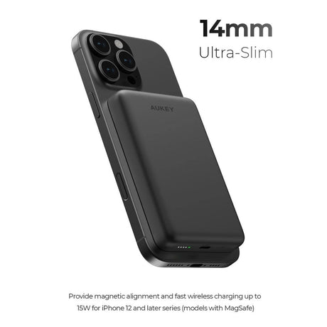 Aukey MagFusion M 10,000mAh Powerbank - MagSafe / Qi2 Compatible - White
