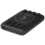 Deltaco 10W Powerbank with suction cups 5.000 mAh with 1 x USB-A / 1 x Qi wireless charger - Black