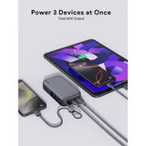 Aukey Spark Sling Powerbank with Built-in USB-C Cable & Display - 10,000mAh - 30W - 1 x USB-C - 1 x USB-A - Grey