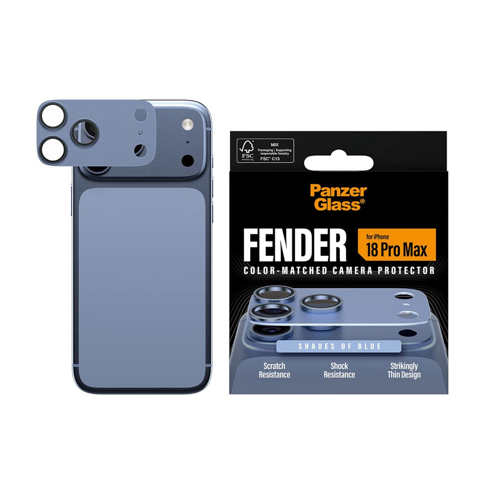 iPhone 18 Pro Max PanzerGlass FENDER Camera Lens Protection - Shades of Blue