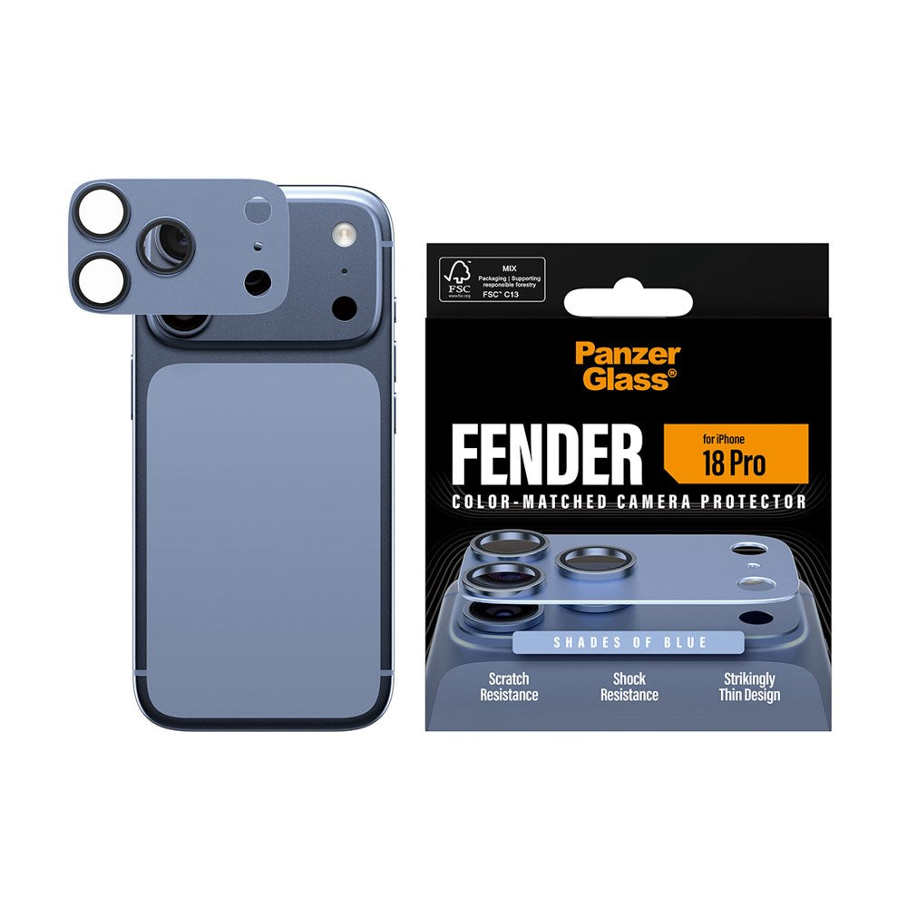 iPhone 18 Pro PanzerGlass FENDER Camera Lens Protection - Shades of Blue