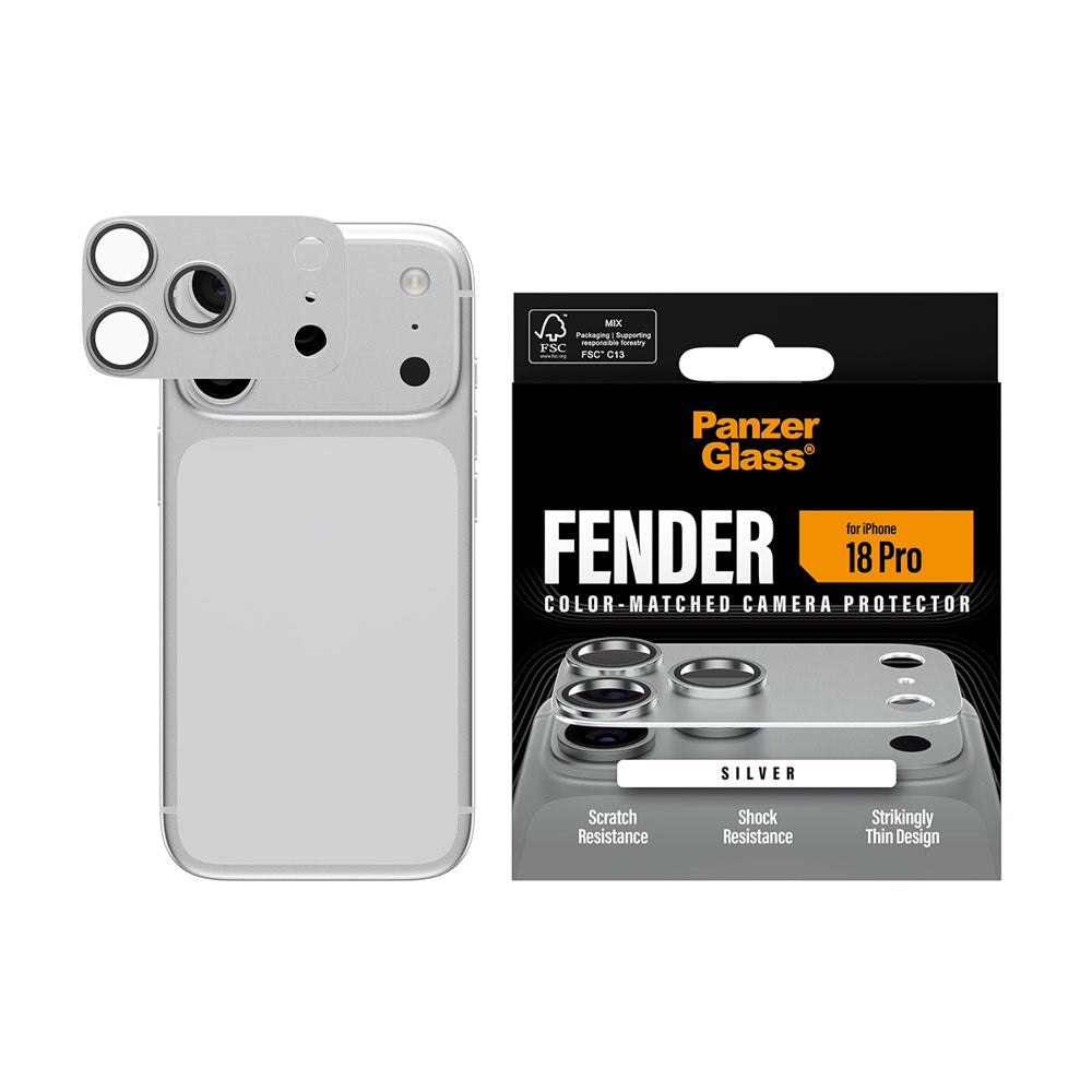 iPhone 18 Pro PanzerGlass FENDER Camera Lens Protection - Silver