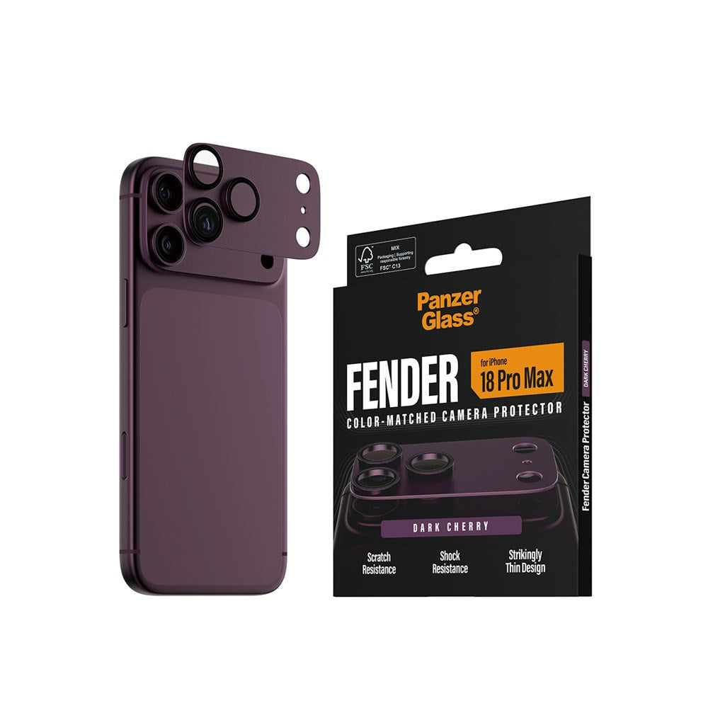 iPhone 18 Pro Max PanzerGlass FENDER Camera Lens Protection - Dark Cherry