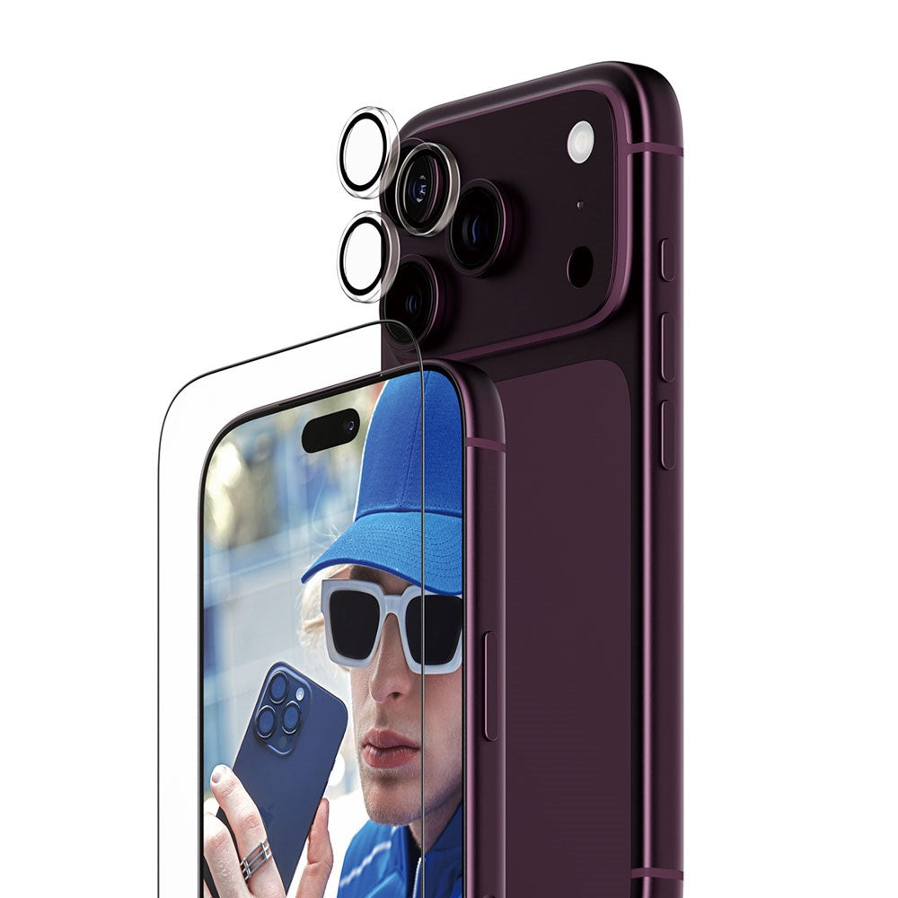 iPhone 18 Pro PanzerGlass Essentials 2-in-1 Bundle with EasyAligner / Screen Protection (UWF) / Hoops Camera Protection - Transparent