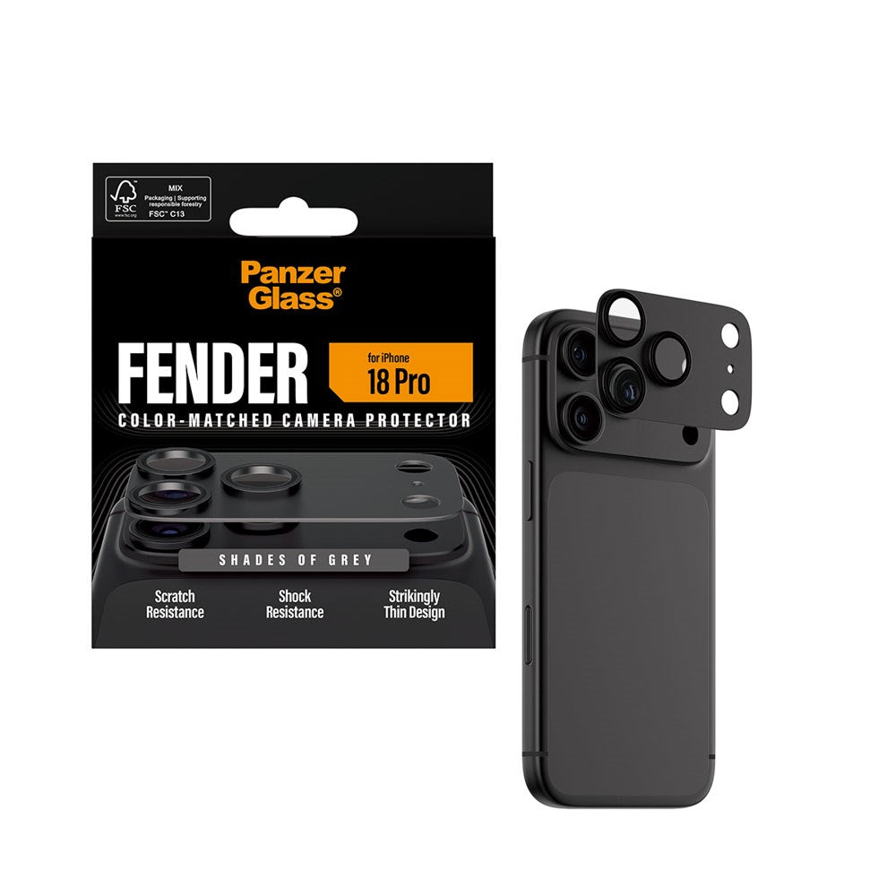 iPhone 18 Pro PanzerGlass FENDER Camera Lens Protection - Shades of Grey