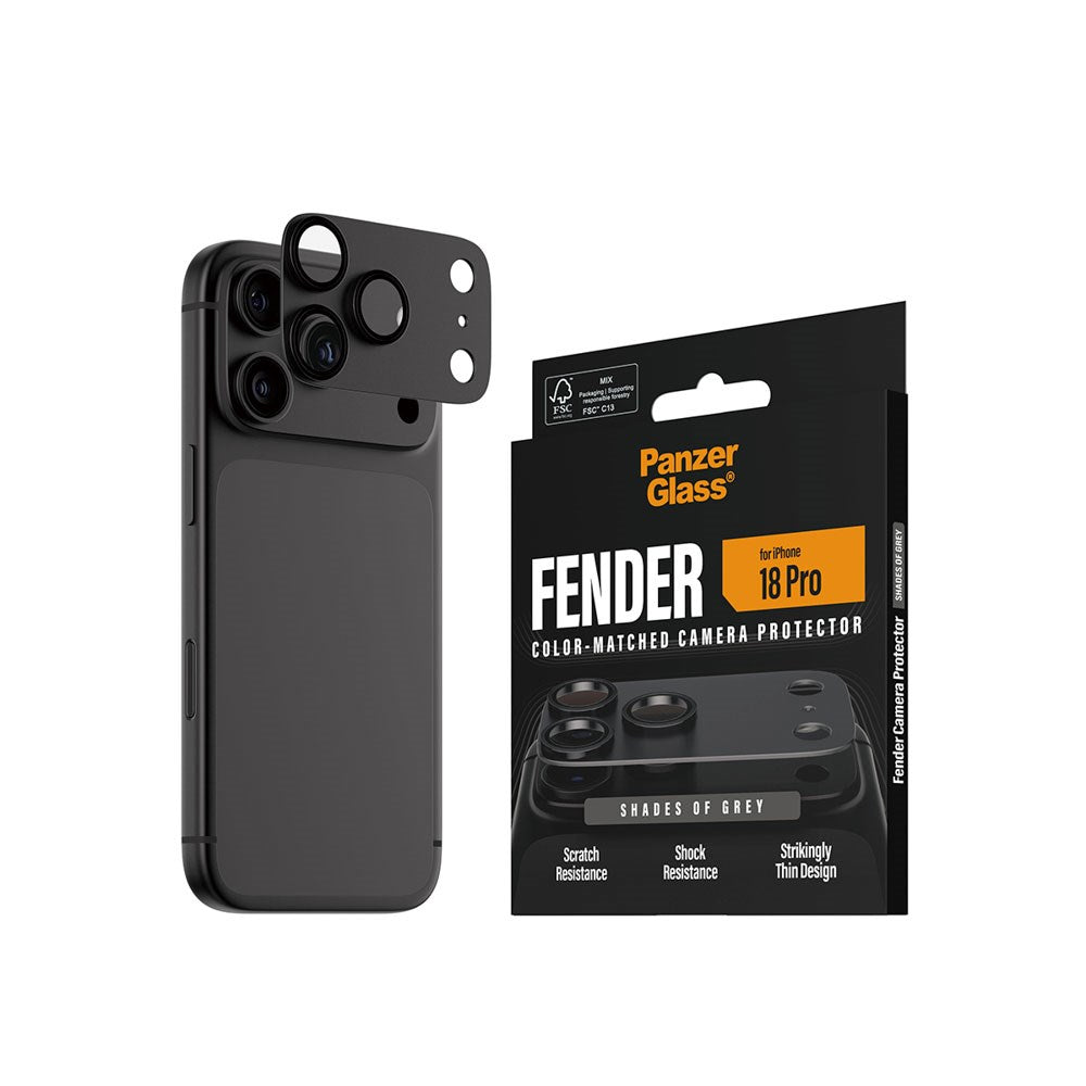 iPhone 18 Pro PanzerGlass FENDER Camera Lens Protection - Shades of Grey