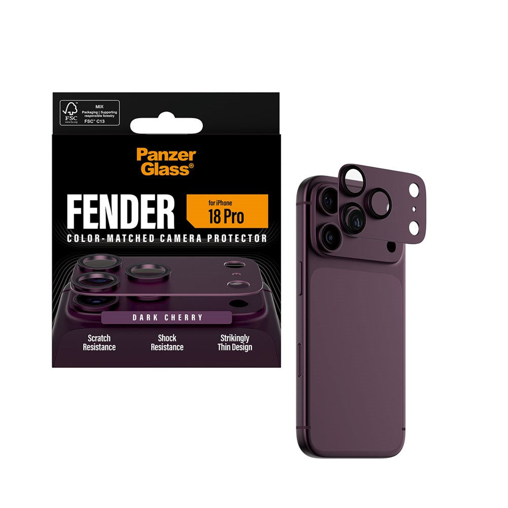 iPhone 18 Pro PanzerGlass FENDER Camera Lens Protection - Dark Cherry