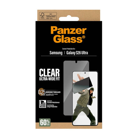 Samsung Galaxy S26 Ultra PanzerGlass Screen Protector Glass with EasyAligner - Ultra Wide Fit - Transparent