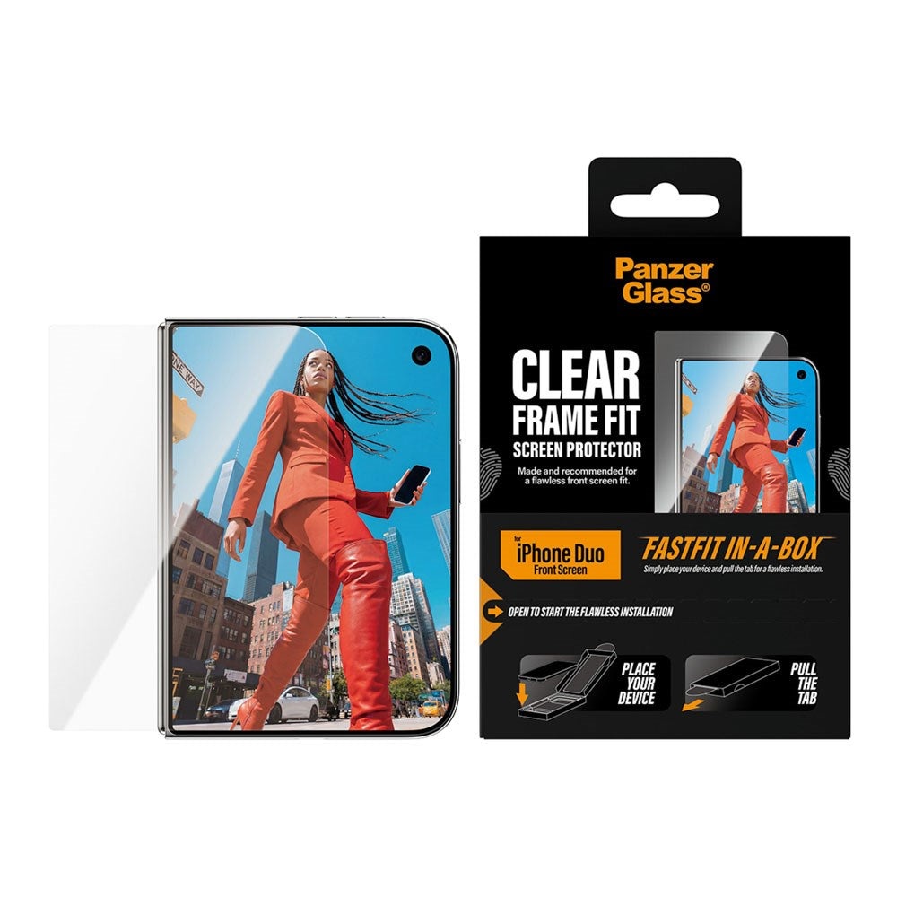 iPhone Duo PanzerGlass Screen Protector Glass with FastFit In-A-Box - Ultra Wide Fit - Transparent