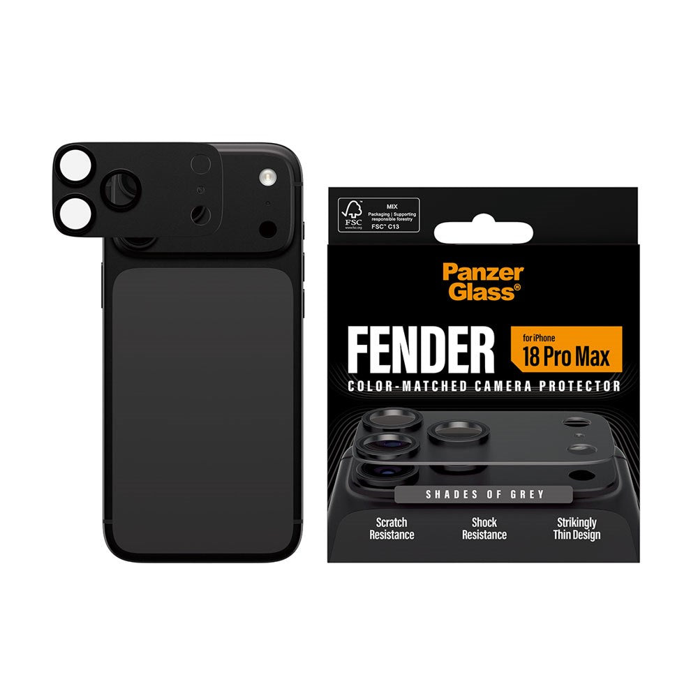 iPhone 18 Pro Max PanzerGlass FENDER Camera Lens Protection - Shades of Grey