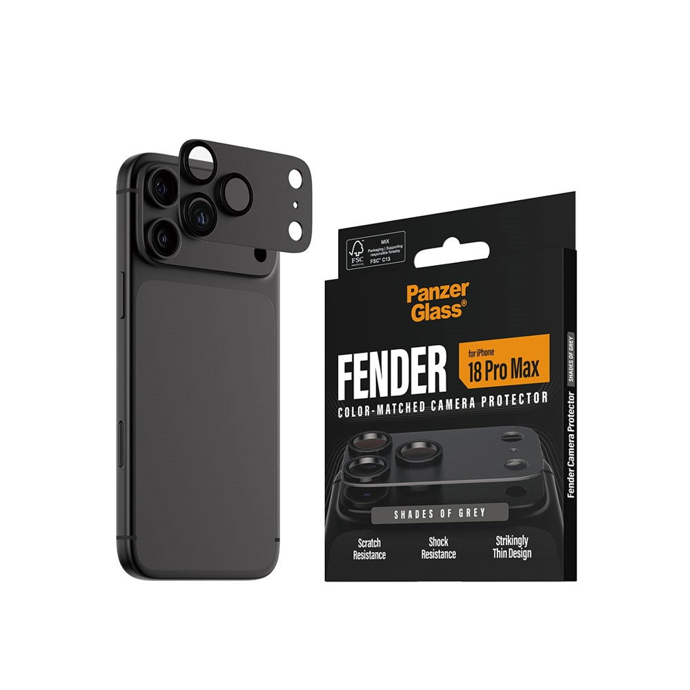 iPhone 18 Pro Max PanzerGlass FENDER Camera Lens Protection - Shades of Grey