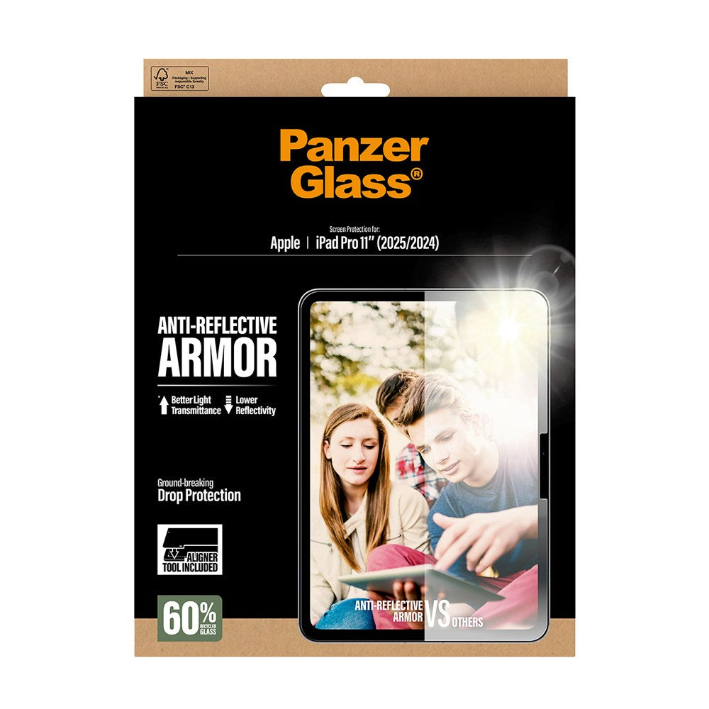 iPad Pro 11" (2025–2024) PanzerGlass® Anti-Reflective Screen Protector Ultra-Wide Fit with Installation Tool