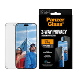 iPhone 18 Pro PanzerGlass Screen Protector Glass - Ultra Wide Fit with EasyAligner - Privacy - Transparent