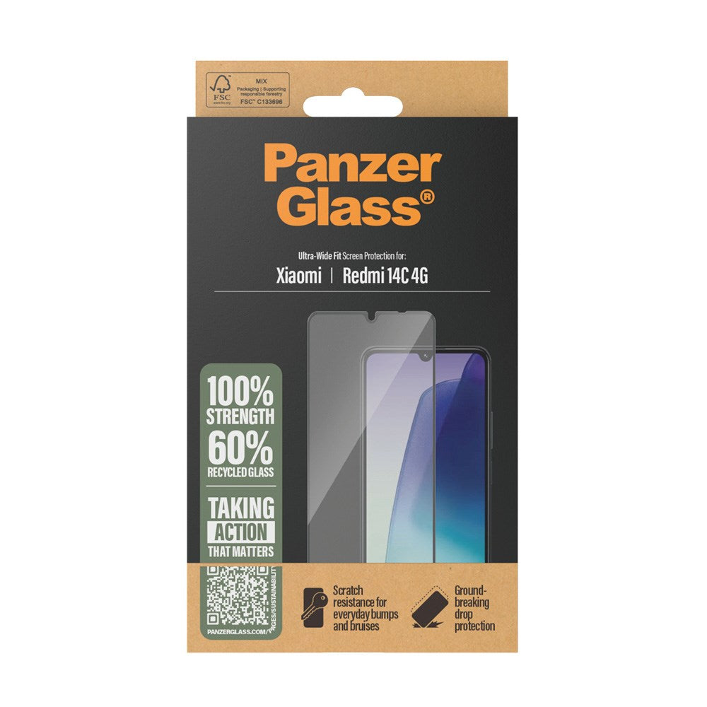 Xiaomi Redmi 14C PanzerGlass Ultra-Wide Fit Screen Protector - Transparent / Black Edge