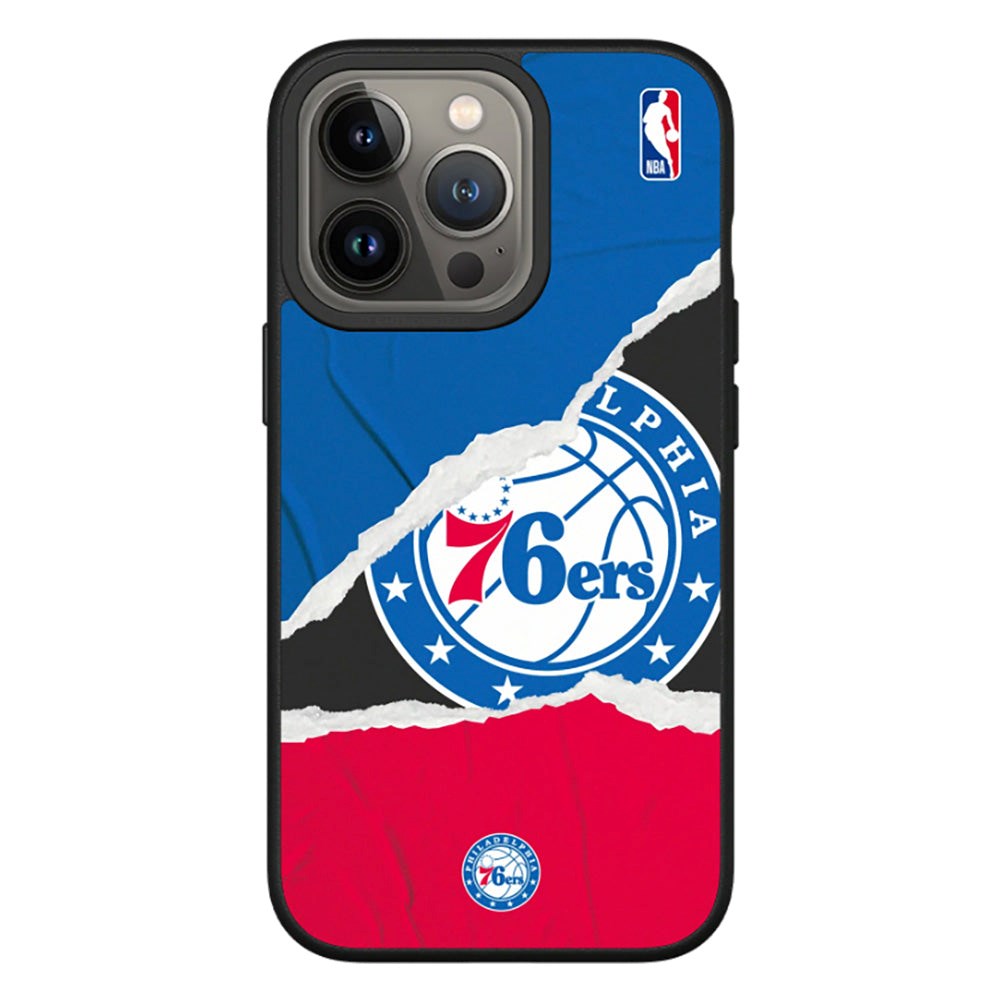 iPhone 13 Pro RhinoShield SolidSuit Drop Proof NBA Case with Philadelphia 76ers - Sweat and Tears