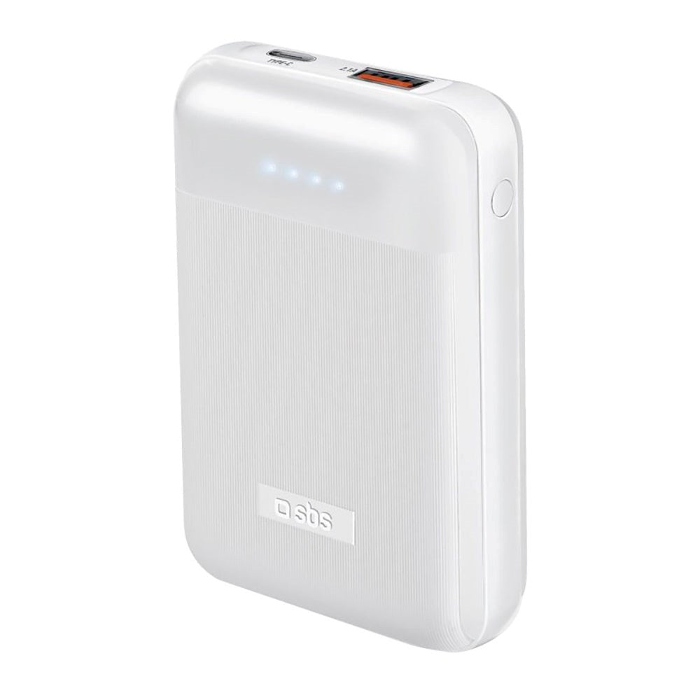 SBS T-BOX 20W Powerbank with USB-A & USB-C PD - 10.000 mAh - White