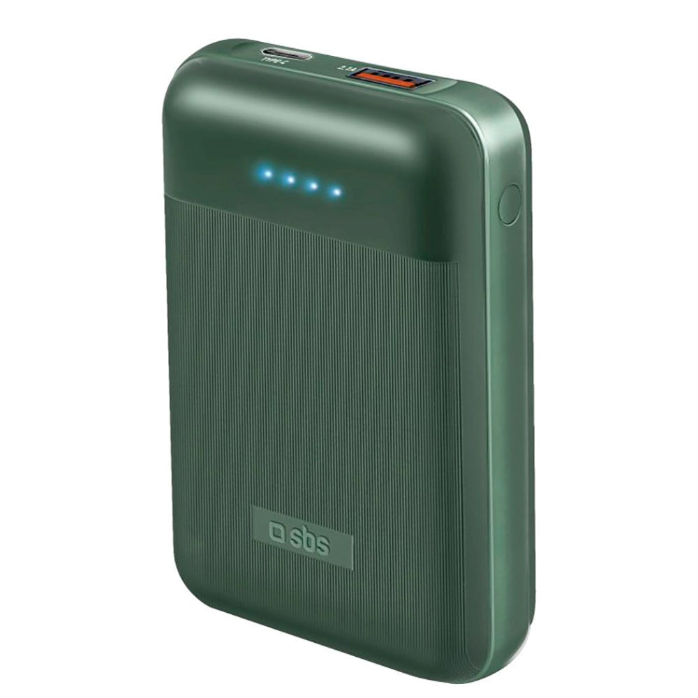 SBS T-BOX 20W Powerbank with USB-A & USB-C PD - 10.000 mAh - Green