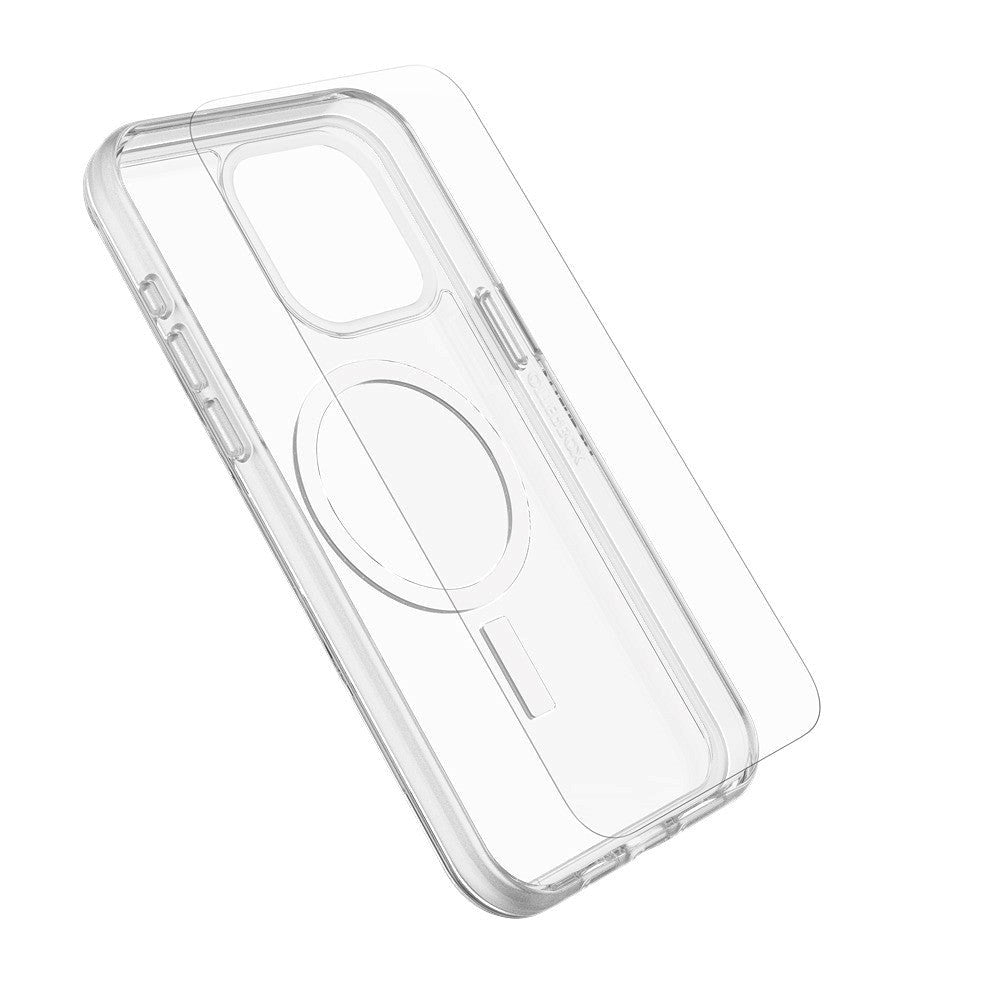 OtterBox iPhone 15 Pro Max Protection + Power Kit - MagSafe Case, Screen Protection & 20W Wall Charger - Transparent / White