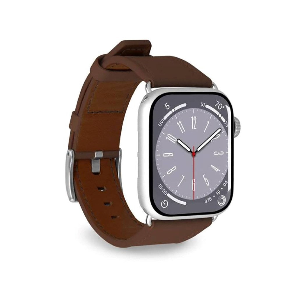 Apple Watch (42/44/SE/45/46/49mm) Puro E-CLASSIC Vegan Leather Watch Strap - Brown