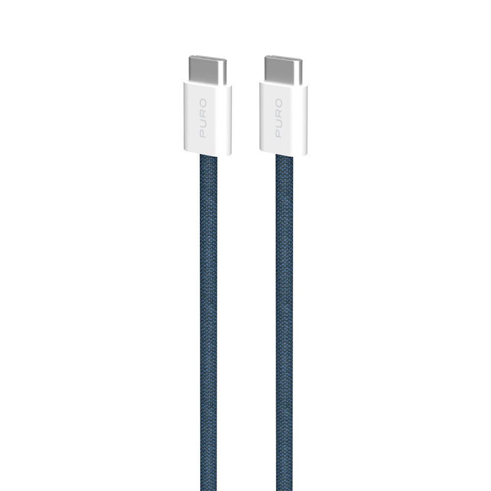 Puro Braided USB-C Cable – 1.5m, 60W, and 480Mbps Data Transfer - Dark Blue